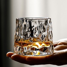加厚旋转水晶玻璃酒杯ins风北欧威士忌杯创意个性洋酒不倒翁杯子