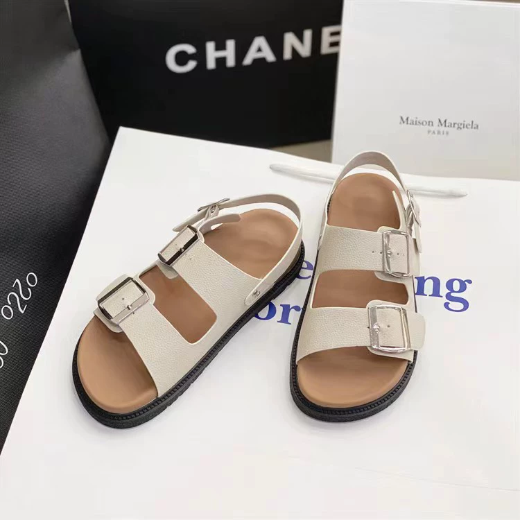 2024 винтажные босоножки Birken двойной пояс женские летние носки мягкие подошвы и толстые подошвы римские сандалии с открытыми пальцами