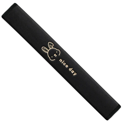 Seat belt shoulder pad – Seat Belt Shoulder Cover Wholesale - happy-rabbit-black-super-soft-velvet-embroidery-75cm-1-piece