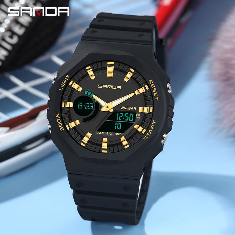 Foreign trade live explosions watch tremolo trend fashion multi-functional sports waterproof dual display electronic watch a generation of hair Foreign trade live explosions watch tremolo trend fashion multi-functional sports waterproof dual display electronic watch a generation of hair