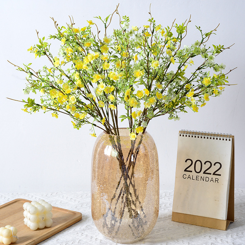 Rama única pequeña flor artificial estrellado floral de gama alta accesorios de fotografía de boda en casa siente flor artificial flor falsa al por mayor