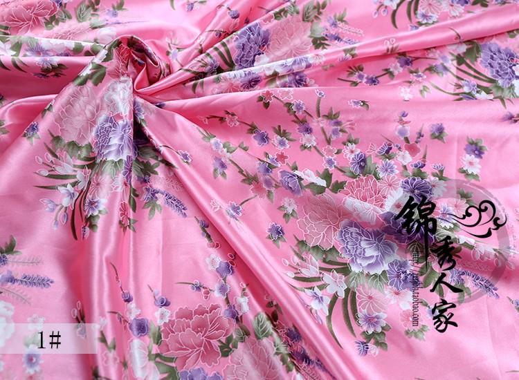 tela de seda impresa de flores tela de seda ropa antigua tela de prenda de ropa china tela de impresión de flores de plantas DIY
