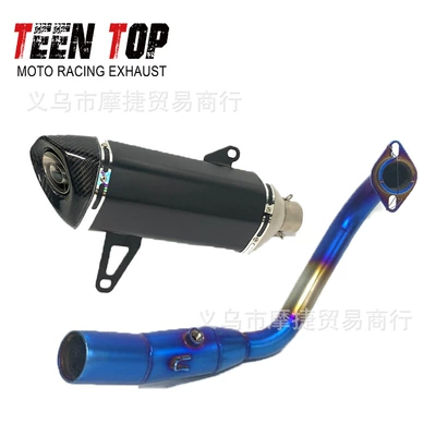 Exhaust manifold, Front Section Full Section Exhaust - half-blue-front-section-with-catalyst-sensor-black-tail-section