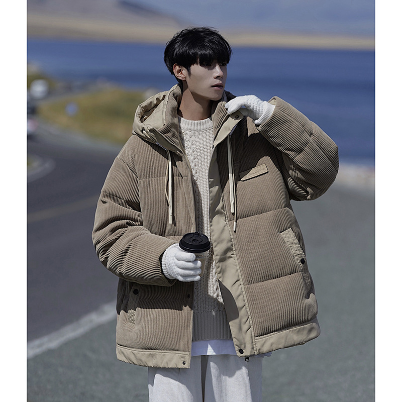 Men's winter keep warm velvet fashionable casual down jacket
