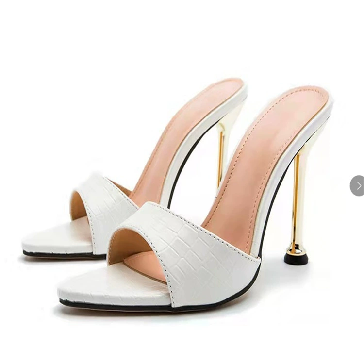 Туфли-скользящие с высоким каблуком YQ002, обувь типа stilettos с заостренным носком, европейский стиль, plus sizes