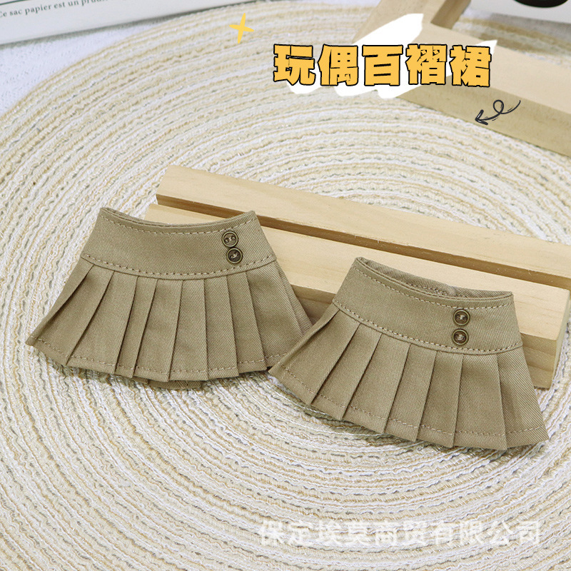 Long-Legged Kt High-Waisted Pleated Skirt 15cm Doll Clothes Autumn and Winter College Style Jk Style Short Skirt Long-Legged Kt High-Waisted Pleated Skirt 15cm Doll Clothes Autumn and Winter College Style Jk Style Short Skirt