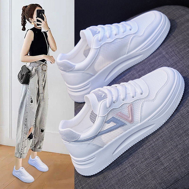 ins breathable white shoes women's mesh...