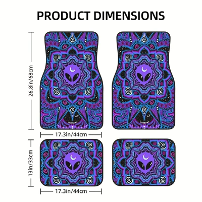 Avtomobil döşəmə paspasları — American skeleton Halloween car mats - halloween-car-floor-mats-4-33444468cm-two-pairs-four-pieces-in-total