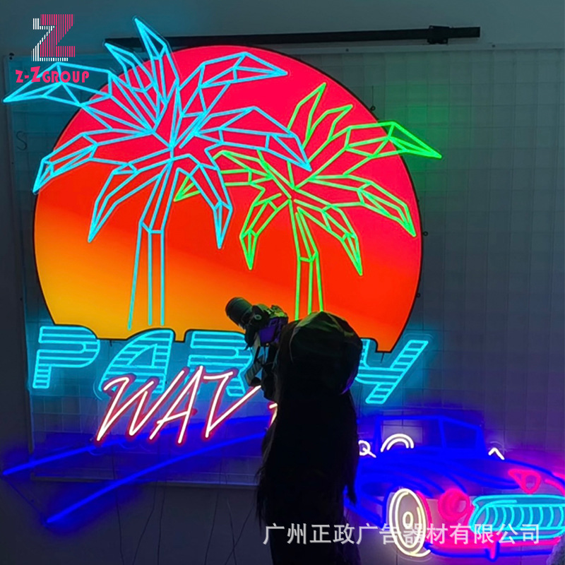 LED霓虹灯牌发光字广告牌网红复古街道亚克力霓虹灯户外门头招牌