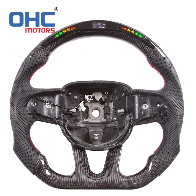 For 14-19 years dodge Charger Challenger SRT LED smart carbon fiber steering wheel modified dodge