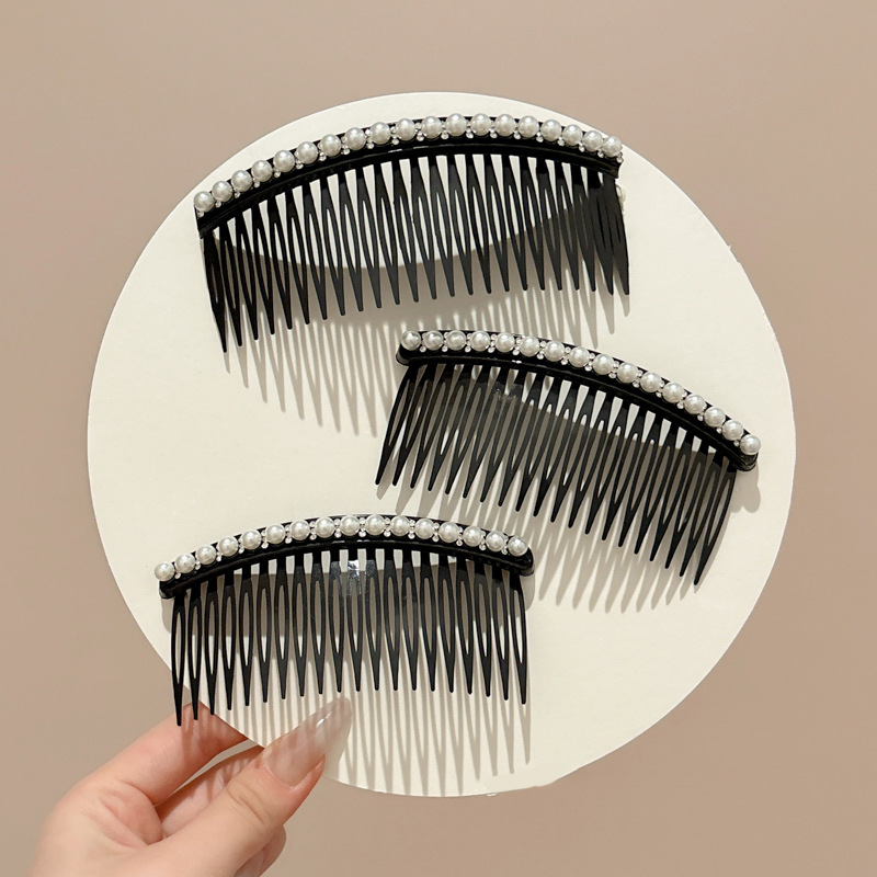 Peine de inserción de perlas de alta calidad, cabeza femenina, cabello roto, artefacto de acabado, peine para el cabello, flequillo lateral en la frente, horquilla, tocado