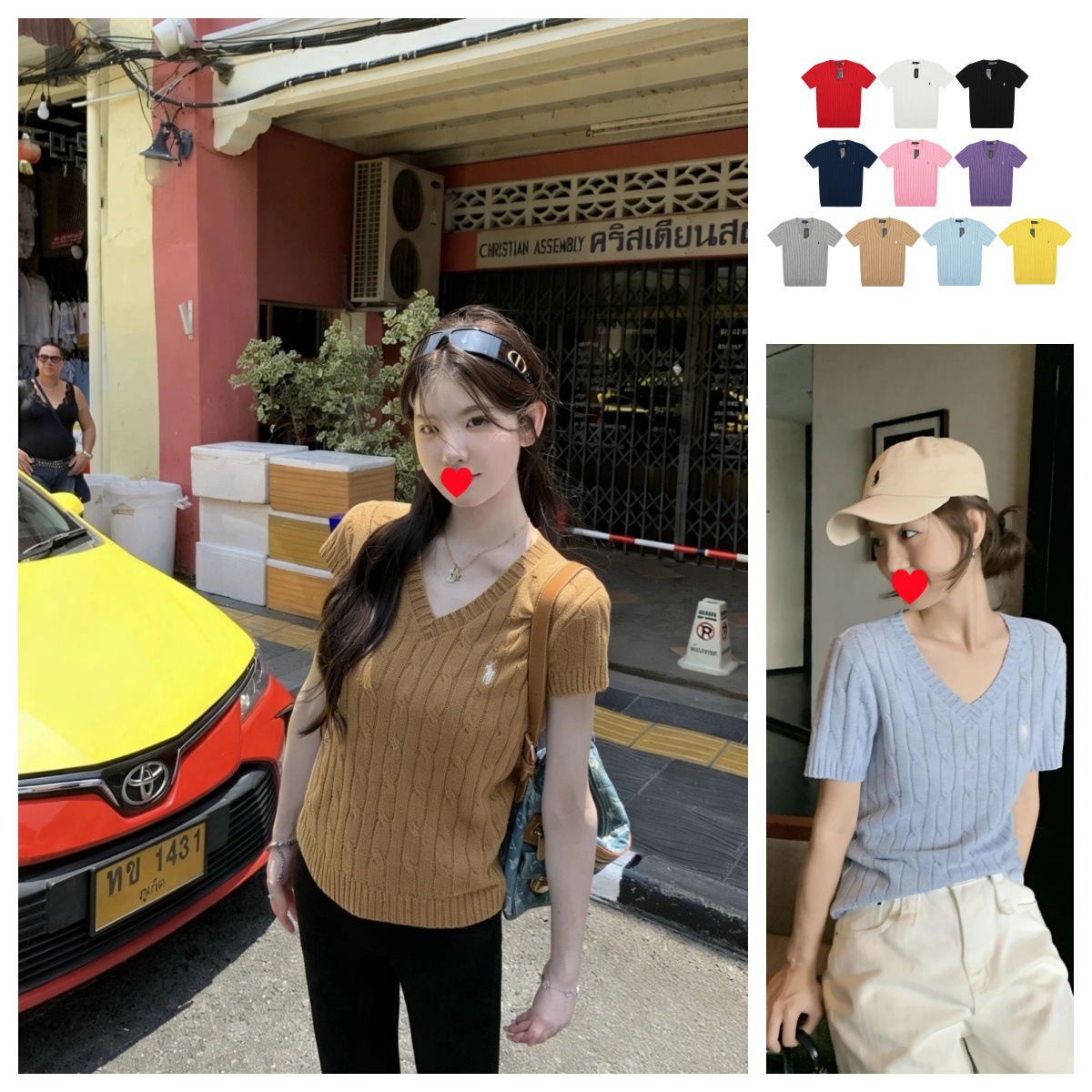 Polo Ralph Lauren qadın trikotaj sviter, V-yaxalı, S ölçü