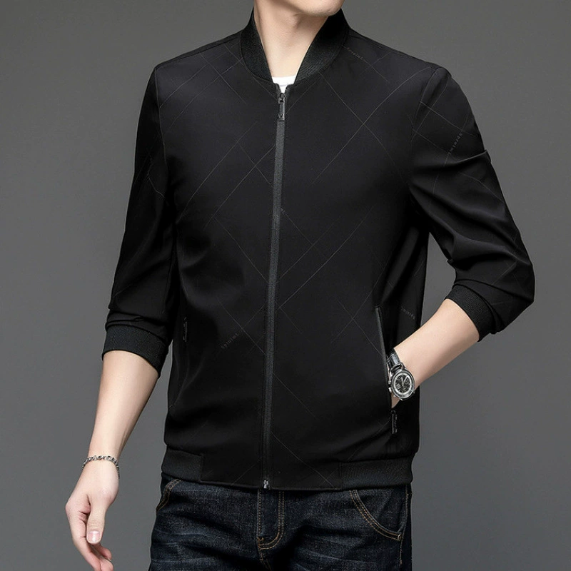Spring thin jacket for leisure, for middle-aged man, loose fit, for middle age