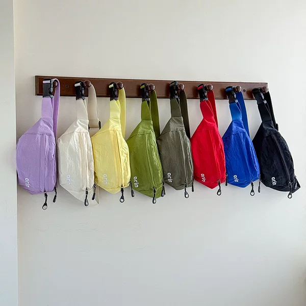 Dopamine Color Series Children's Chest Bag 2026 New Simple Sports Style Crossbody Bag for Boys and Girls, Small Coin Purse Waist Bag