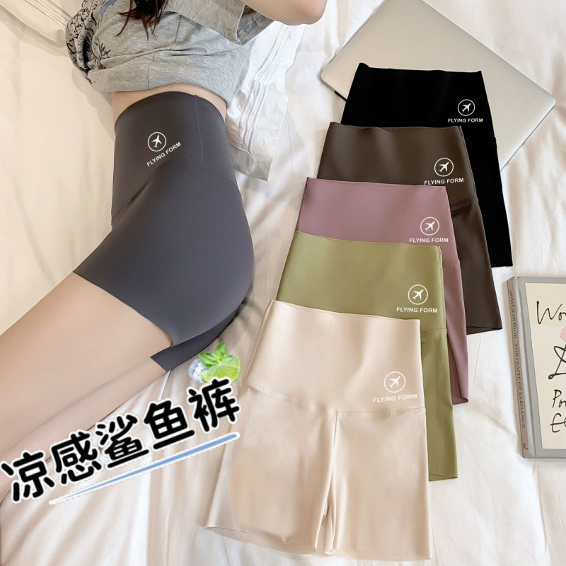 Shark Pants Summer Ice Silk Thin Tummy Control Butt-Lifting Safety Shorts Anti-Exposure Pull-Up Three-Point Base Shorts