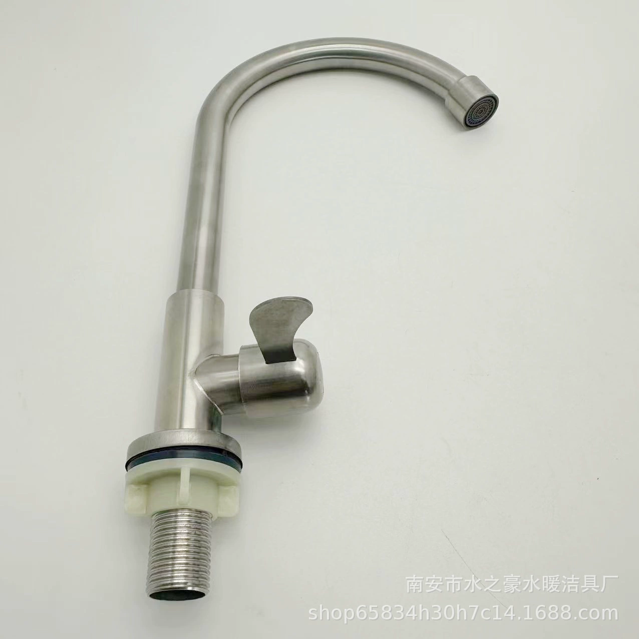 Stainless steel single cold kitchen faucet copper core brushed round vertical stainless steel cold water washing basin manufacturer