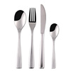 430 stainless steel square handle and fork spoon of western tableware 4 pieces of hotel dining tadpole house table spoon tea spoon