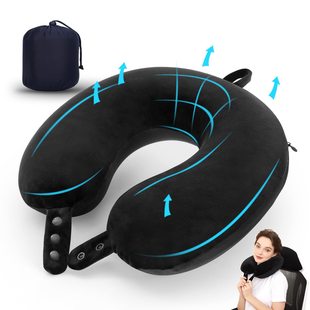 Cross-Border U-Shaped Pillow Travel Neck Pillow Memory Foam Airplane Pillow for Head Support Soft Adjustable Pillow