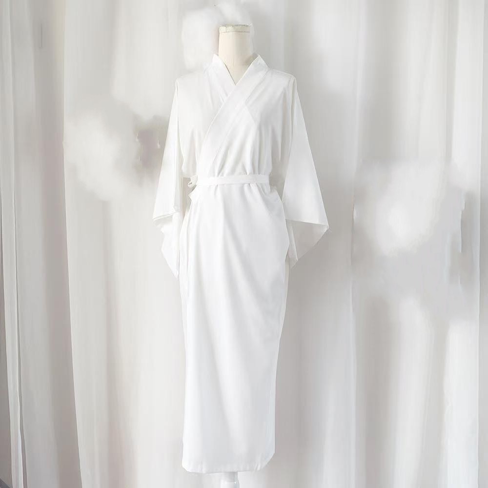 Japanese Kimono Bathrobe Wings White dress Sleeve Wings in stock Base Shirt Long Jacket Lined Kimono