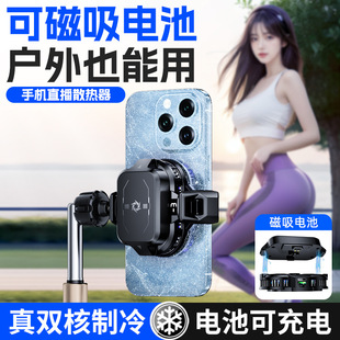 Sl58 Dual Fan Battery Live Broadcast Mobile Phone Radiator Magnetic Semiconductor Refrigeration with Clip E-Sports Game