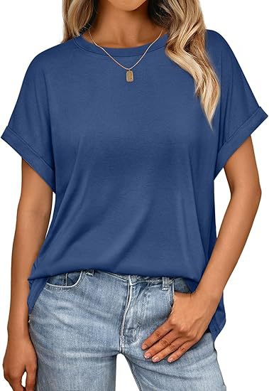 Damen T-shirt Mit Rundhalsausschnitt Für Den Sommer Locker_voghion.com