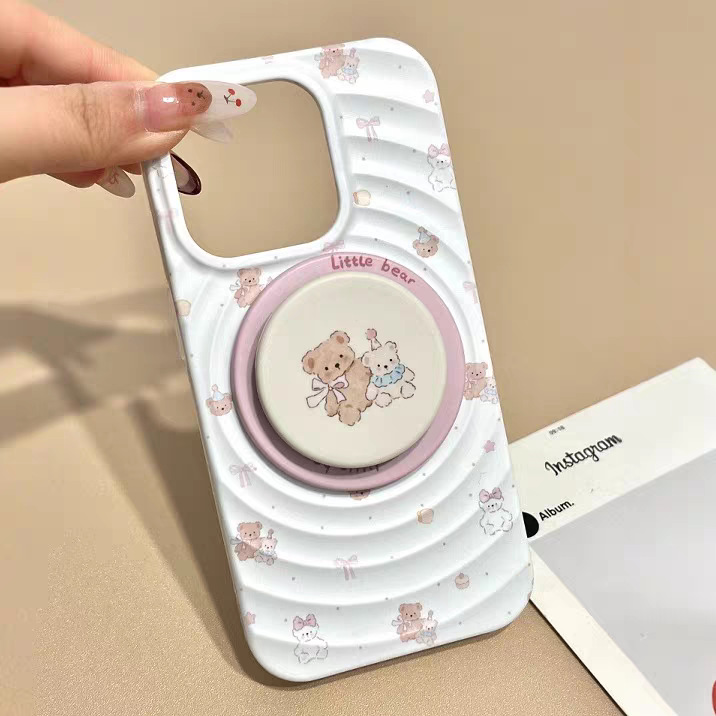 礼帽小熊太阳壳适用苹果15/14ProMax13手机壳XR磁吸支架iPhone12