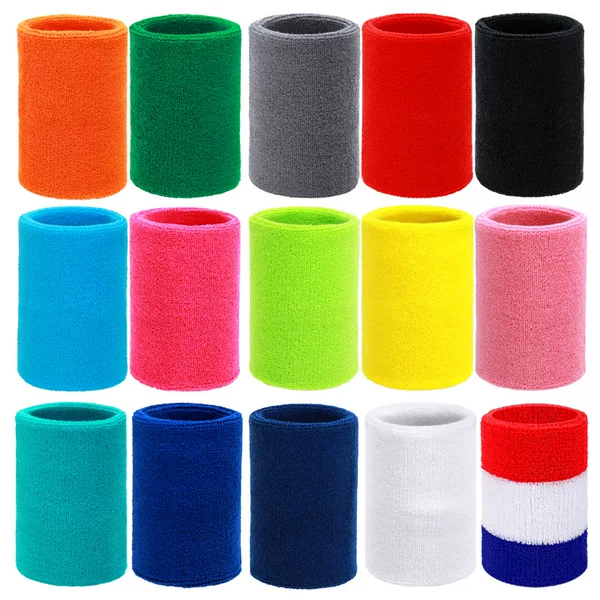 Adult Fitness Basketball Badminton Wristbands Cotton Towel Material Sweat-Absorbent Breathable Non-Slip Sports Wristbands Wholesale