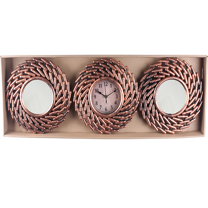 Reloj de pared europeo/americano moderno simple, reloj triple decorativo, reloj de cuarzo creativo de moda para sala/comedor