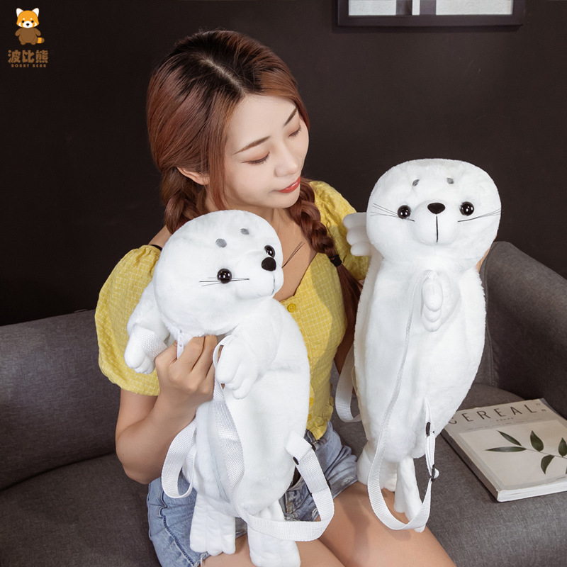 Bobbi oso acuario serie acostado sello blanco mochila preescolar bolsa mochila captura muñeca máquina transfronteriza acuario