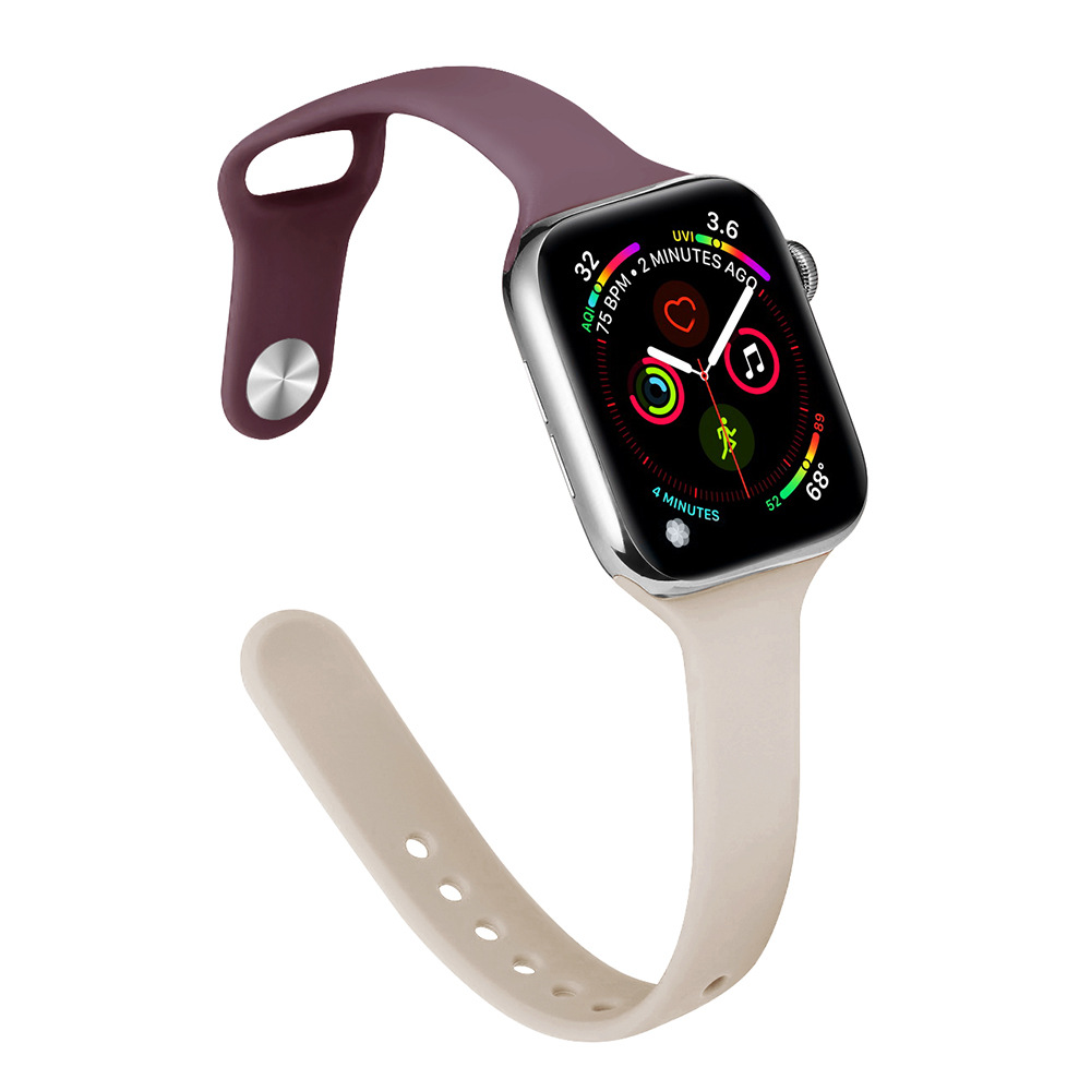 Aplicable Apple Watch correa Applewatch8SE7654 cintura pequeña correa de silicona delgada moda deportiva