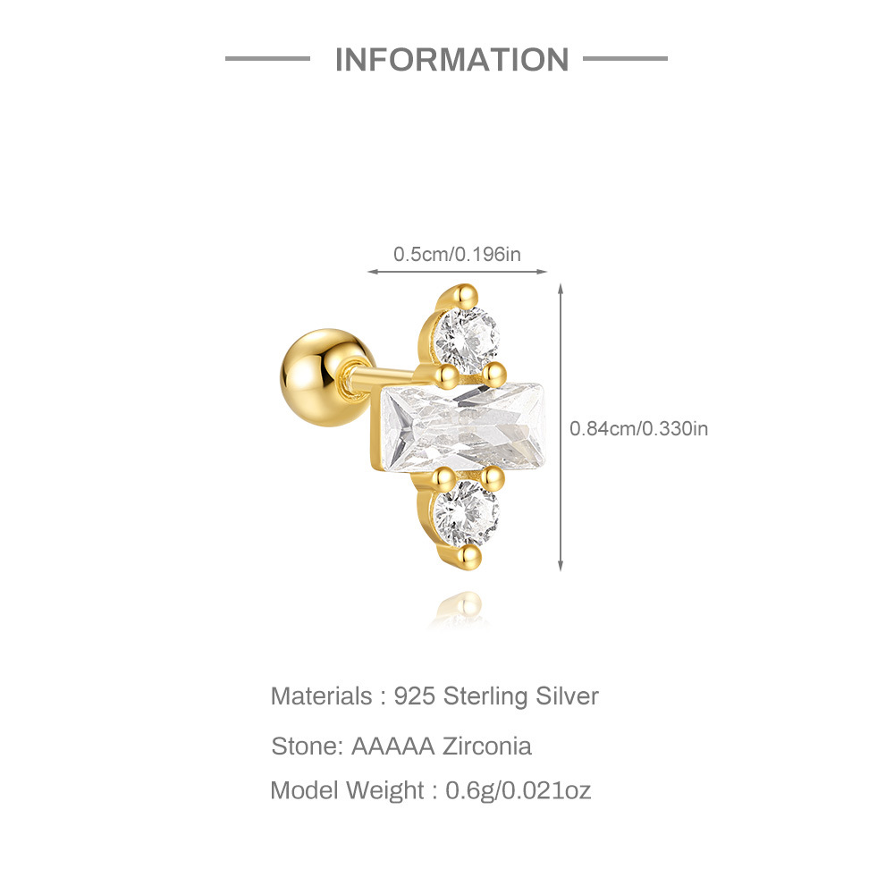 2g Weight straight barbell Piercing needle type Zircon Inlay Material Ear Studs Classification Ear Cartilage Rings & Studs Piercing Type 1 Piece Quantity Daily, Festival Occasion 925 Sterling Silver Material Geometric, Star Pattern All Seasons Season Unisex Gender Plating, Inlay Design Shiny, IG Style Style 1 Piece Ear Cartilage Rings & Studs IG Style Shiny Geometric Star 925 Sterling Silver Plating Inlay Zircon Ear Cartilage Rings & Studs 无