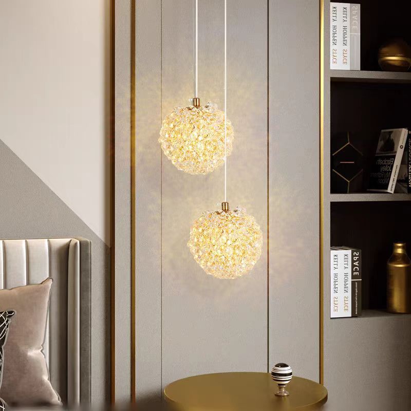 Sala de estar lámpara de cristal dormitorio lámpara de cristal Yama Villa agua lámpara de pared de luz sala de paneles rojo lámpara de pared roja pequeña Yama