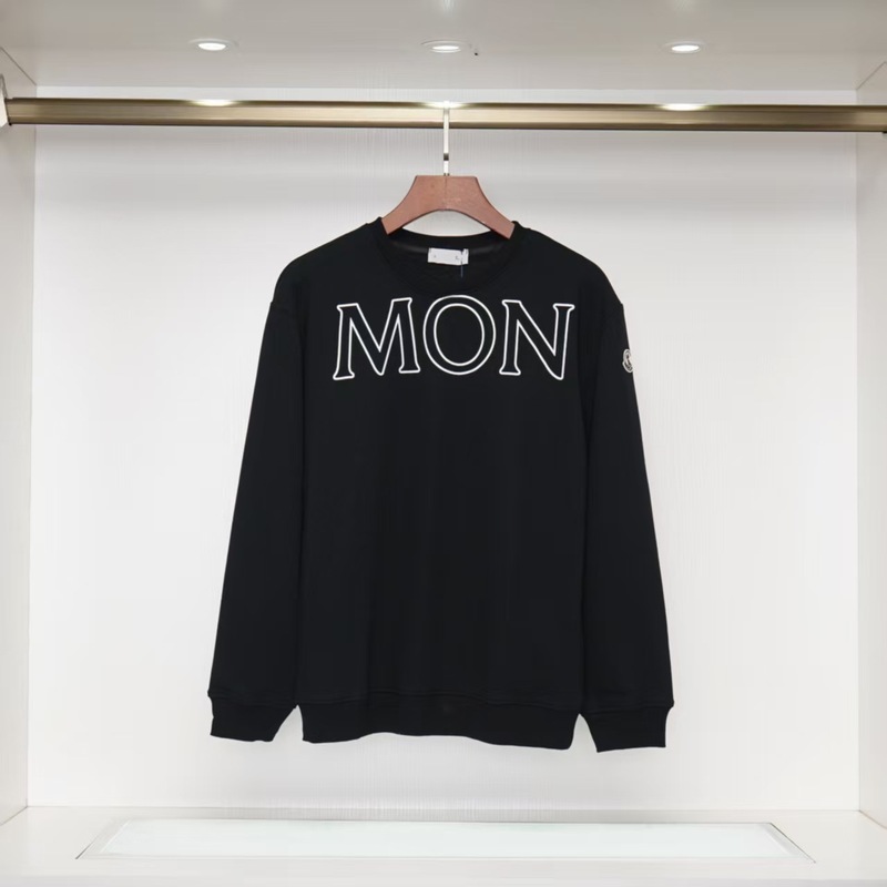 新款欧美蒙MON满印CLER魔术贴刺绣字母LOGO圆领卫衣男女同款上衣|undefined