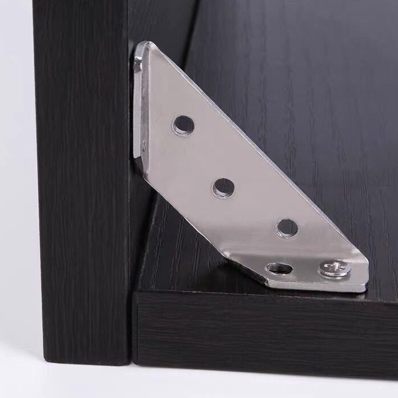 Multi-funcional de tres lados de 90 grados fijo de acero inoxidable código de ángulo gabinete colgante soporte de esquina soporte de ángulo de hierro