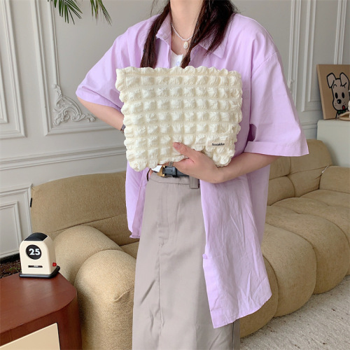 34276 Bubble Cloud Portable Large Capacity Cosmetic Bag Canvas Cosmetics Storage Travel Toiletries Bag