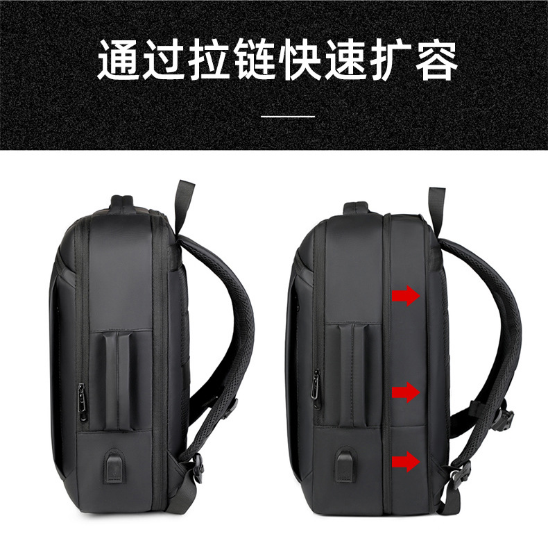 Men's backpack for business, leisure and commuting, multi-functional large-capacity computer backpack with USB leather film undefined