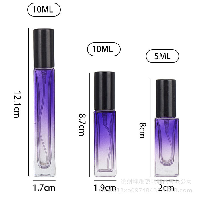 Botella de perfumes transparente de oro 10ml botella de perfumes de plata 15ml botella de pulverización de presión de botella de fragancia