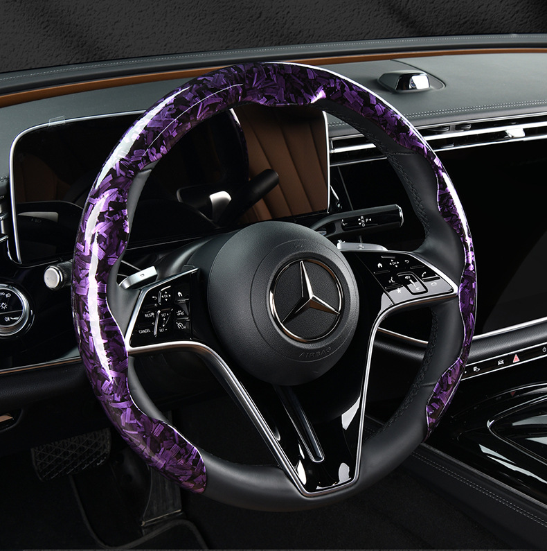 2025 new 5D headband forged carbon maple pattern card type car steering wheel cover factory direct sales of a generation of hair