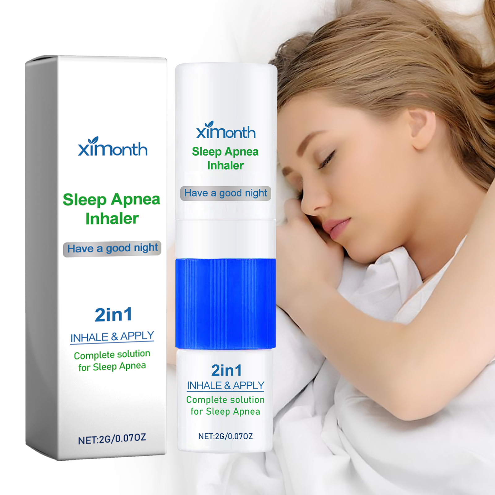 Ximonth Sleep Inhaler Sleep Plaid Body Care Herbal Essence Safe Sleeping Nasal Inhaler