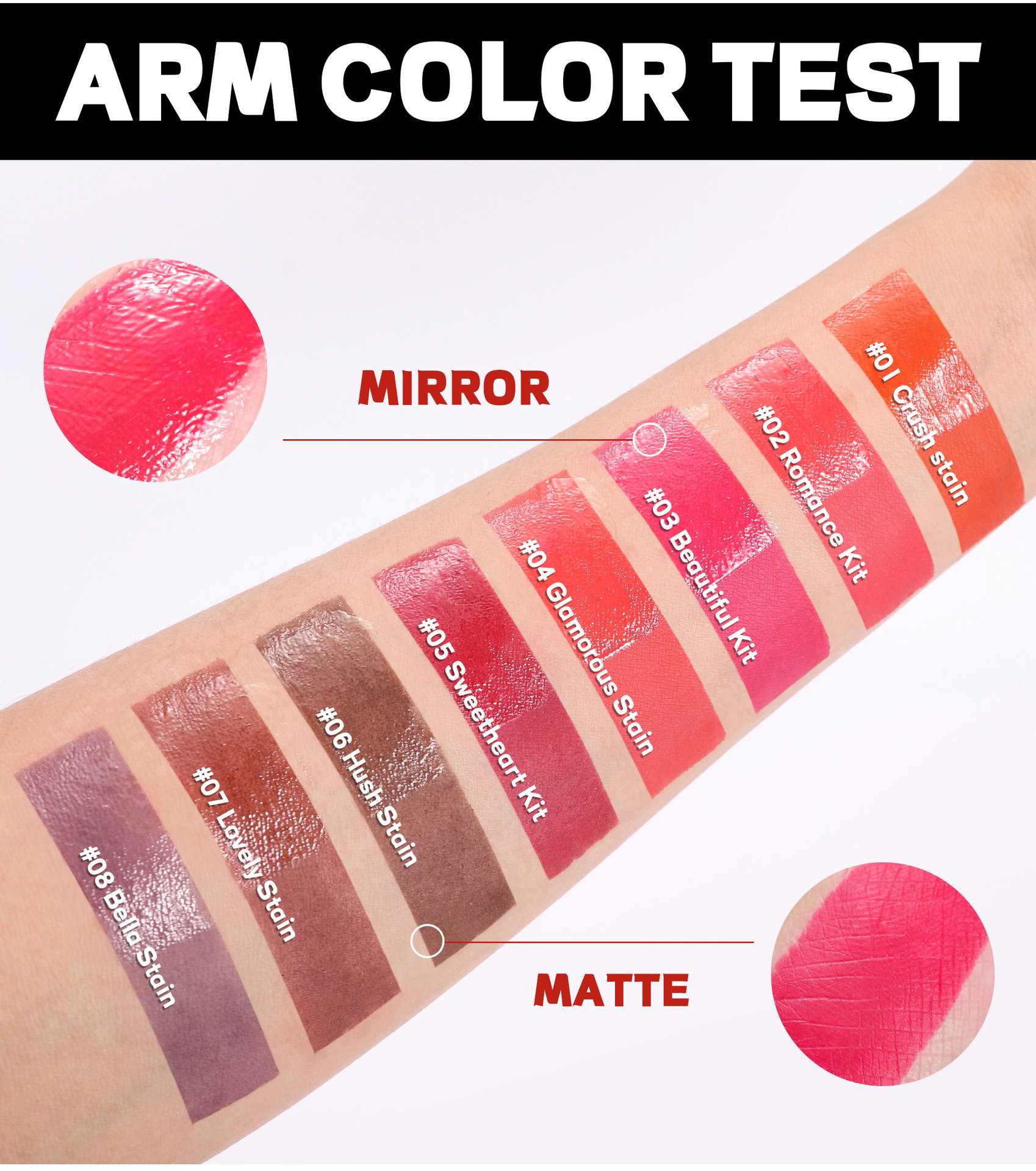 Cross-border tear-off lip gloss matte Waterproof HANDAIYAN Moisturizing and hydrating, easy to color and repair double-head tear-off lip gloss undefined