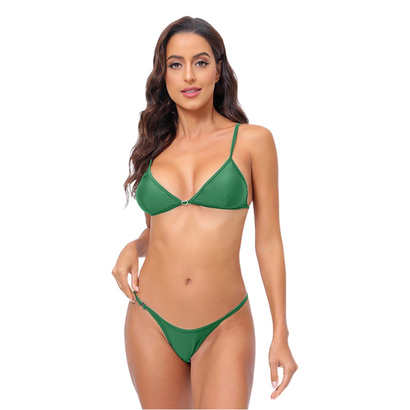 Bikini de Dos Piezas con Espalda Descubierta de Poliéster para Playa