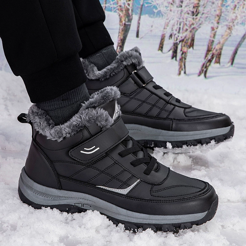 Walking shoes for women, warm lined non‑slip boots, water‑resistant leather‑look, sizes 35–44