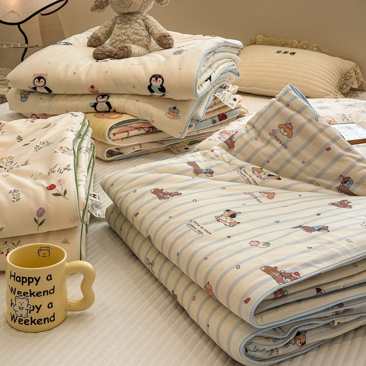 Xiaohongshu Blogger's Summer A-Class Knitted Cotton Summer Quilt, Air-Conditioning Quilt, Machine Washable Soy Fiber Cooling Thin Quilt