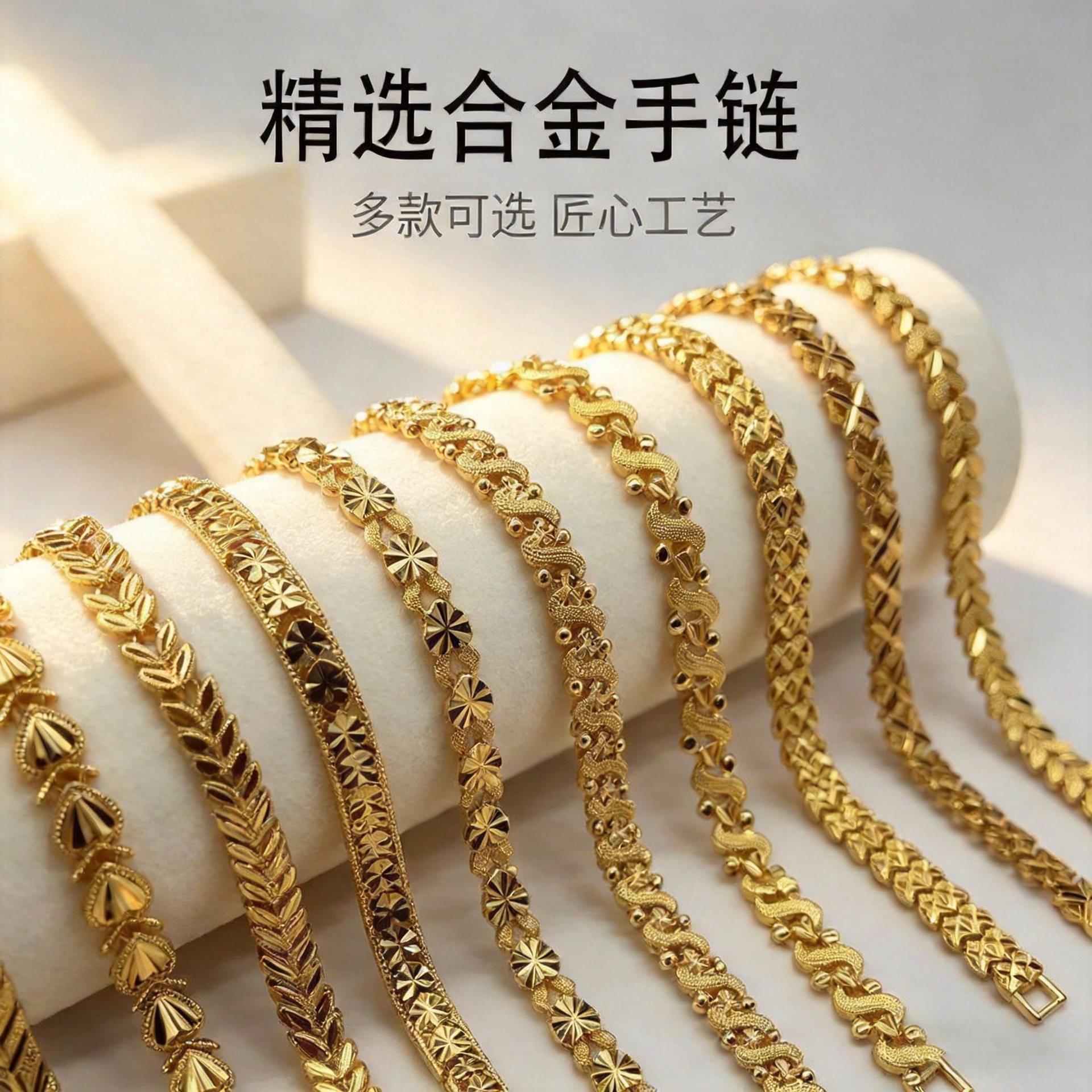 2025夏季小众沙金麦穗手链18K电镀轻奢跨境饰品首饰女男手链女款