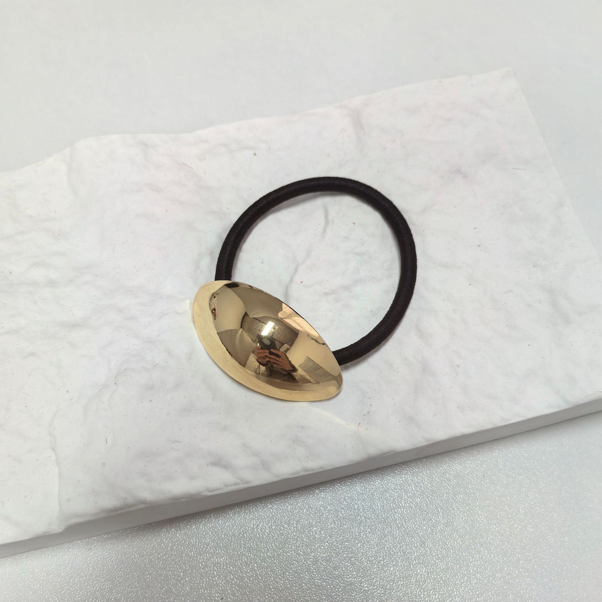 Daily Occasion Alloy Material Oval Pattern Simple Style Women's Oval Alloy Hair Tie