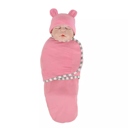 Newborn anti-shock wrap, baby blanket, cotton baby cap + sleeping bag set 0-3 months rabbit ear cap