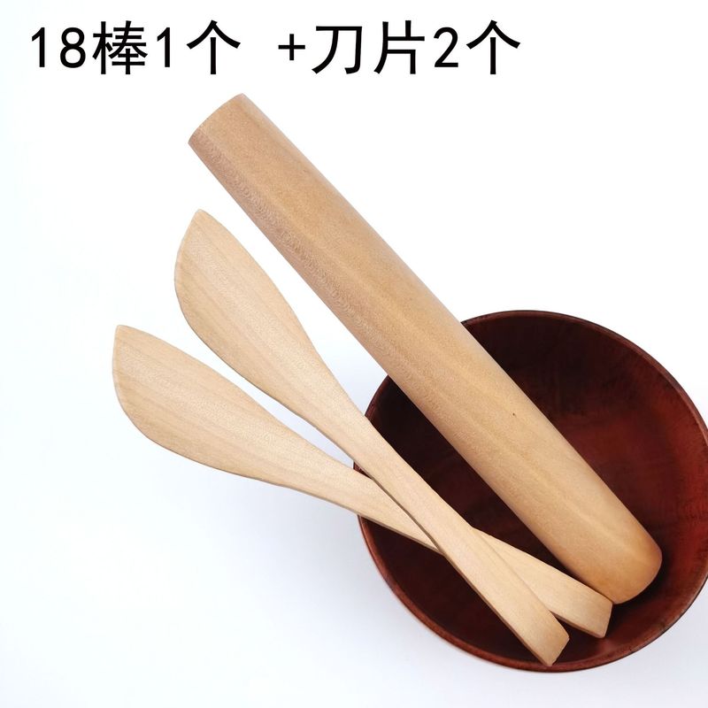 めん棒家庭用の実木は面ローラー式の棒をつけないで、めん棒を使います。|undefined