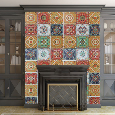 馬賽克仿瓷磚貼美式餐廳廚房洗手間臥室咖啡店PVC自粘壁紙防油貼