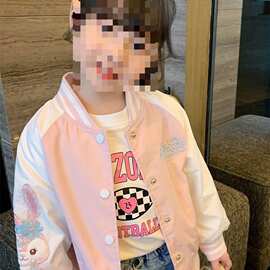 女童外套2025新款儿童春装网红炸街卡通棒球服小女孩夹克长袖上衣