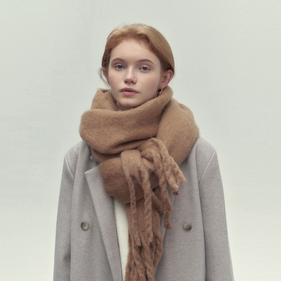 Autumn and Winter Korea East Gate Solid Color Versatile Soft Glutinous Lazy Wind Warm Long Scarf comes with an_voghion.com
